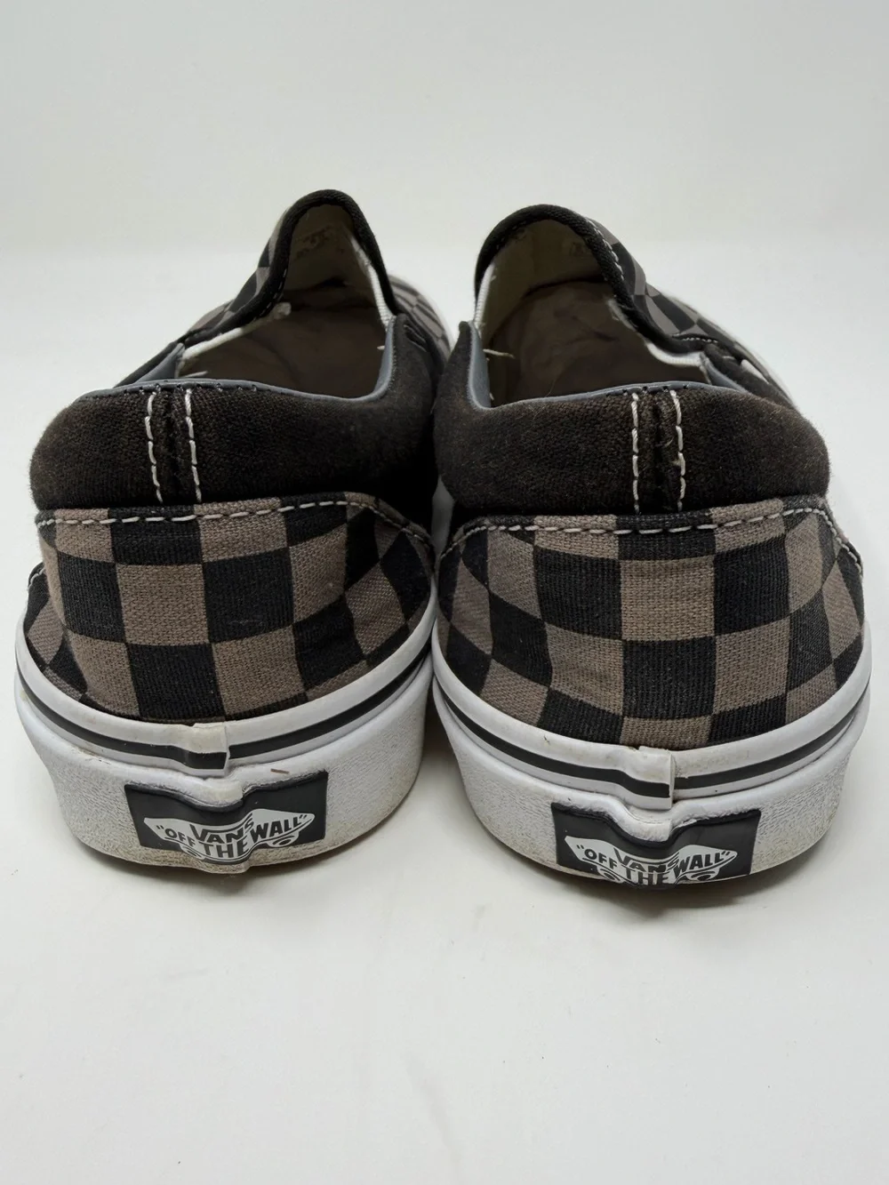 Men’s Vans Slip-On Checkerboard Sneakers - Black & Gray Sz. 6.5